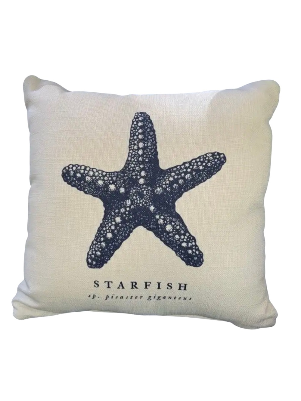Coastal Shells Decorative Pillow - Navy on Cream - Picture 2 of 2